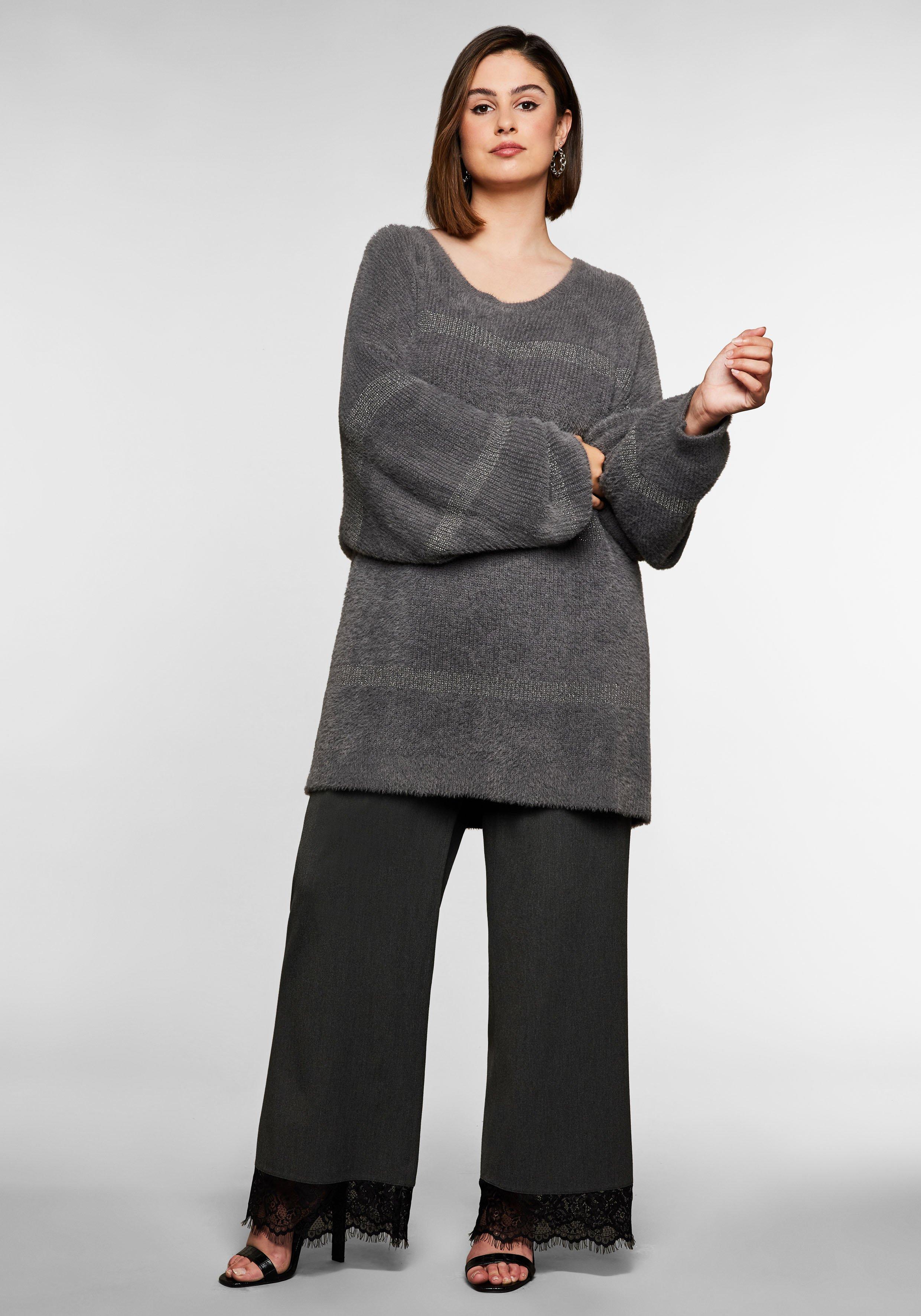 Pullover mit Streifen aus Glitzergarn