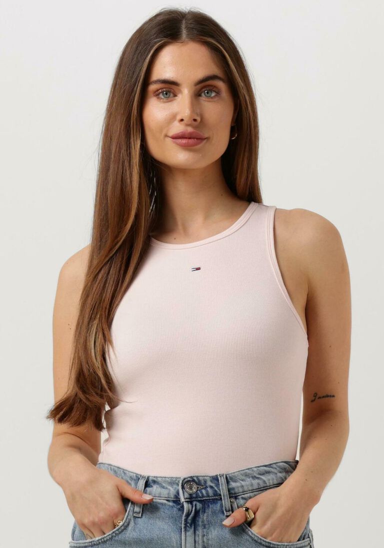 TOMMY JEANS lichtroze tommy jeans top tjw essential rib tank