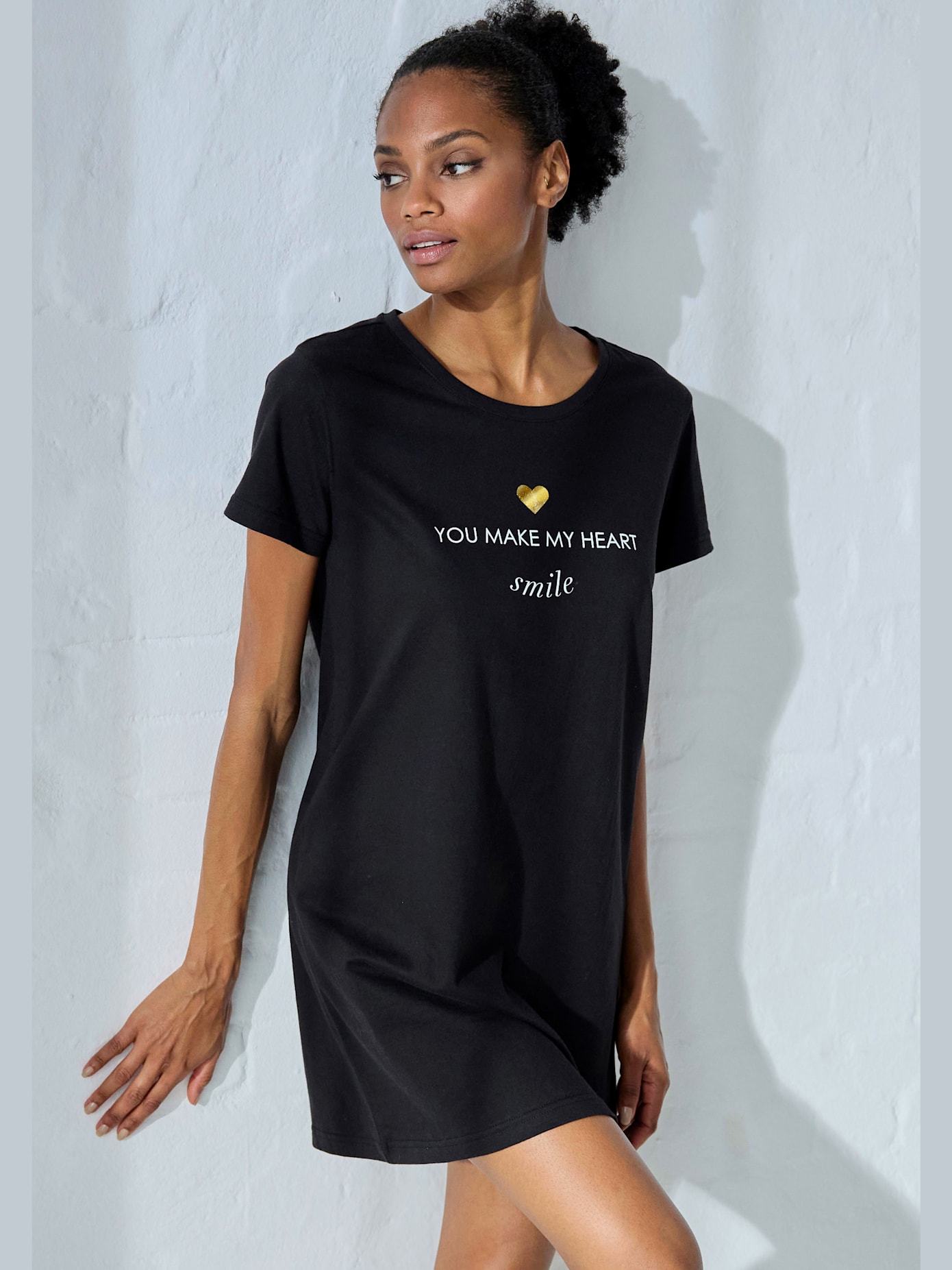 Chemise de nuit t-shirt de nuit avec imprimé devant