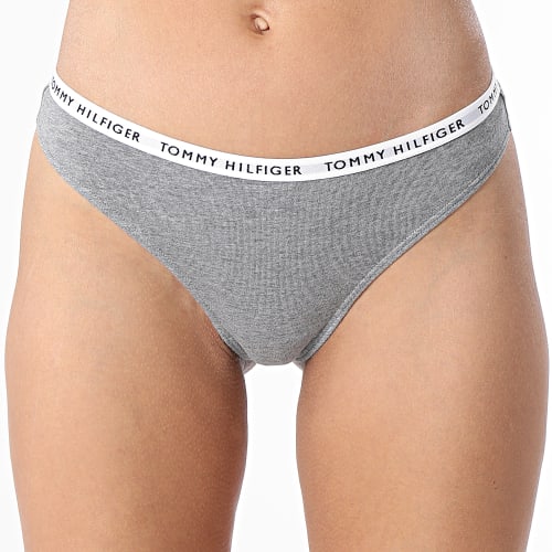 Lot De 3 Strings Femme 2829 Noir Blanc Gris Chiné
