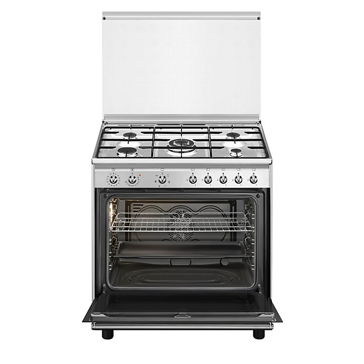 Piano de cuisson gaz 118L Concerto L. 90 x H. 90 cm CX91GM Smeg noir et inox