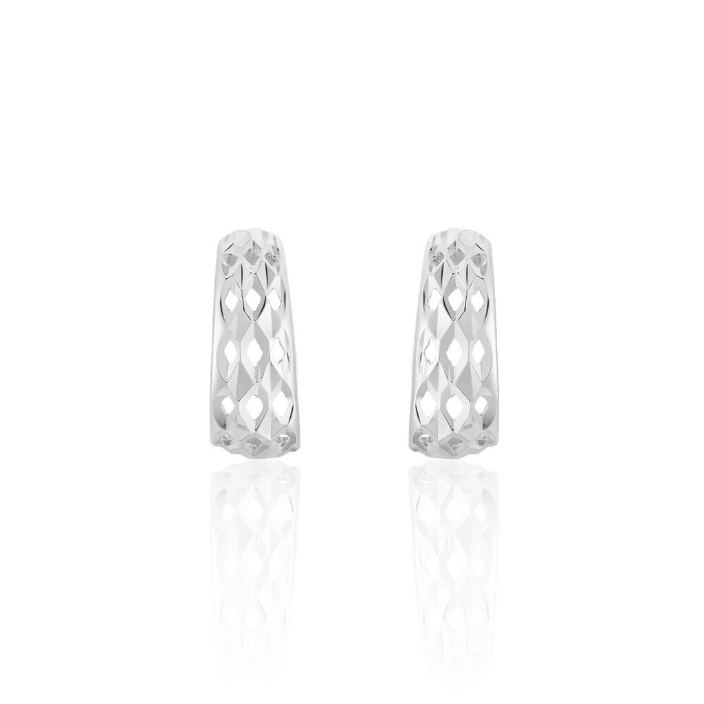 Créoles Sybilles Argent Blanc