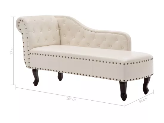Prolenta Premium - Chaise longue Blanc crème Similicuir