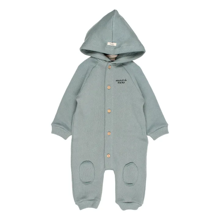 Búho Combinaison à Capuche Molleton Bio | Bleu gris