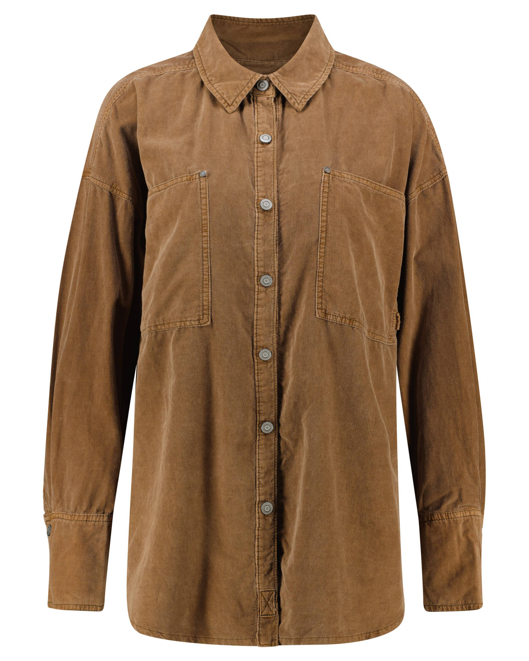 Free People| Damen Cordbluse BABY CORD BUTTONDOWN Langarm