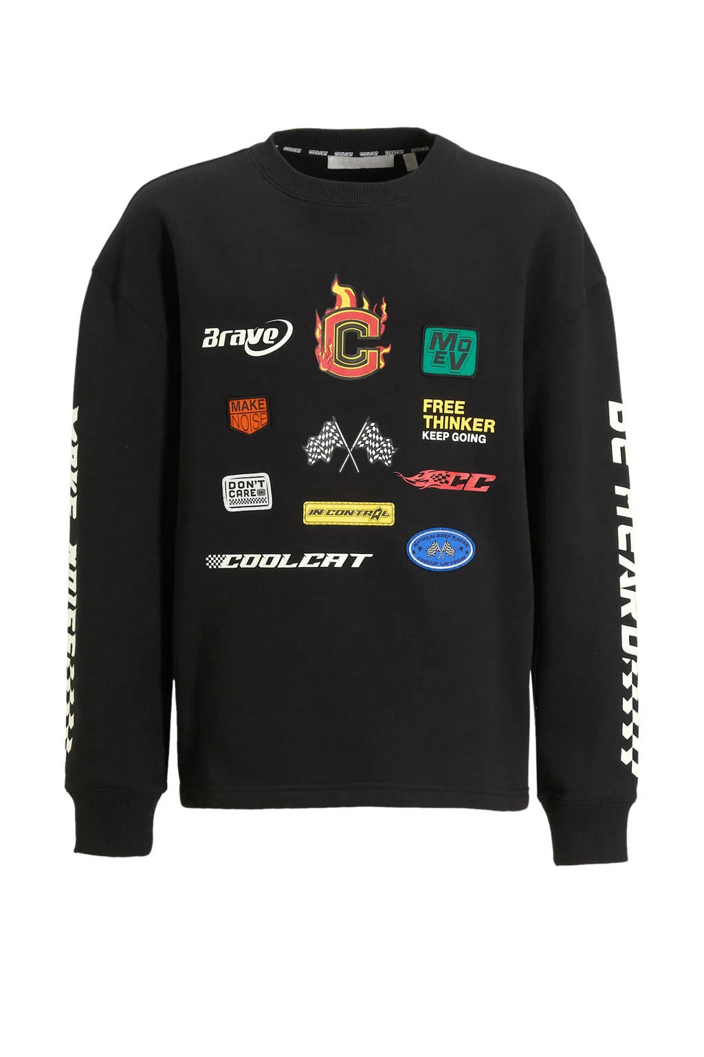 Coolcat Sweater Tyler met Racer Logo's en Patches
