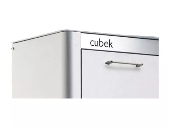 Poubelle cuisine de tri sélectif - 2 compartiments de 20L- Acier Inoxydable - CUBEK