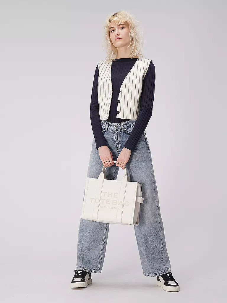 MARC JACOBS Ledertasche - Tote Bag  THE MEDIUM TOTE LEATHER weiss