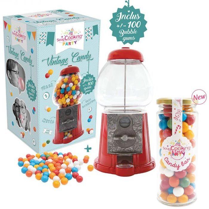 Distributeur de bonbons vintage + recharge bubble gums 300 g Scrapcook