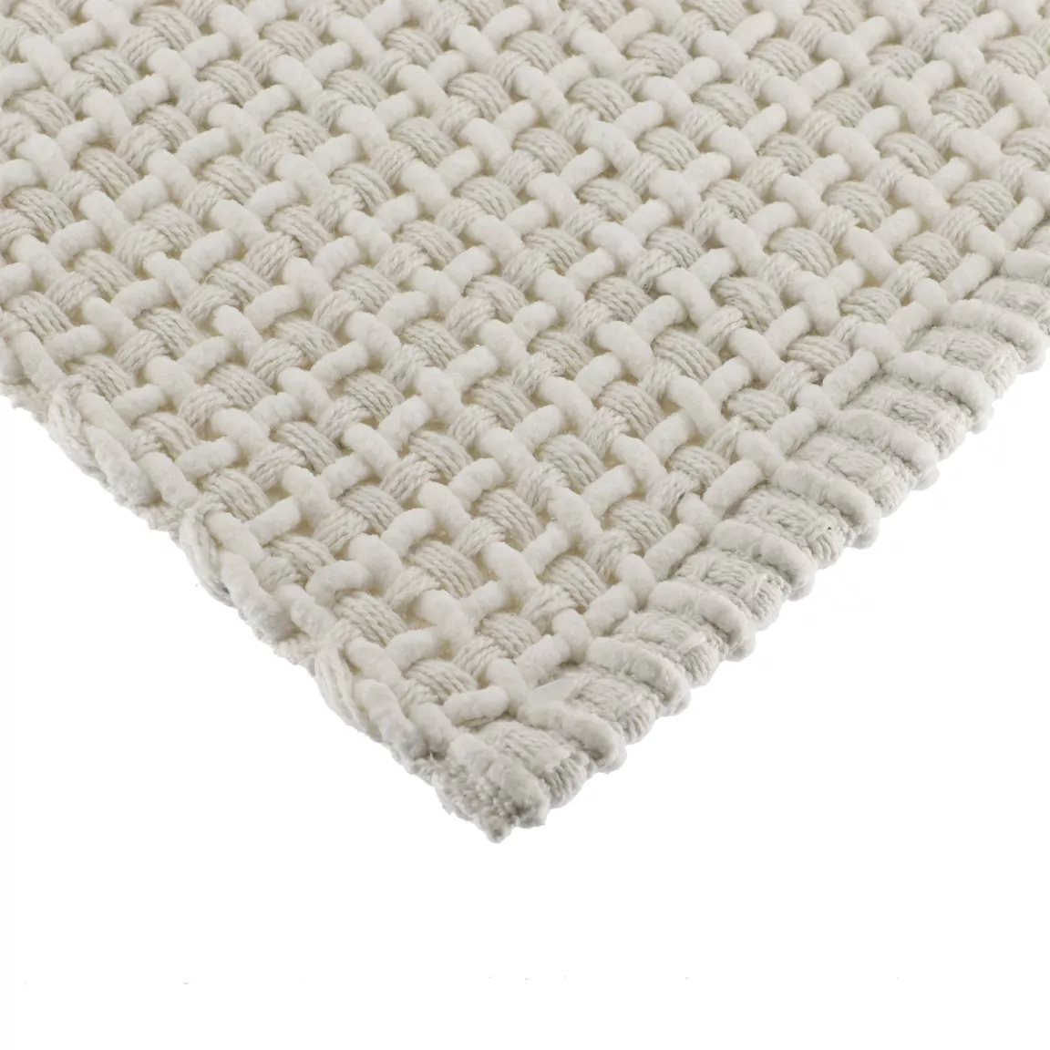 Tapis de salon coton (50 x 90 cm) Mimetisme Blanc et ivoire