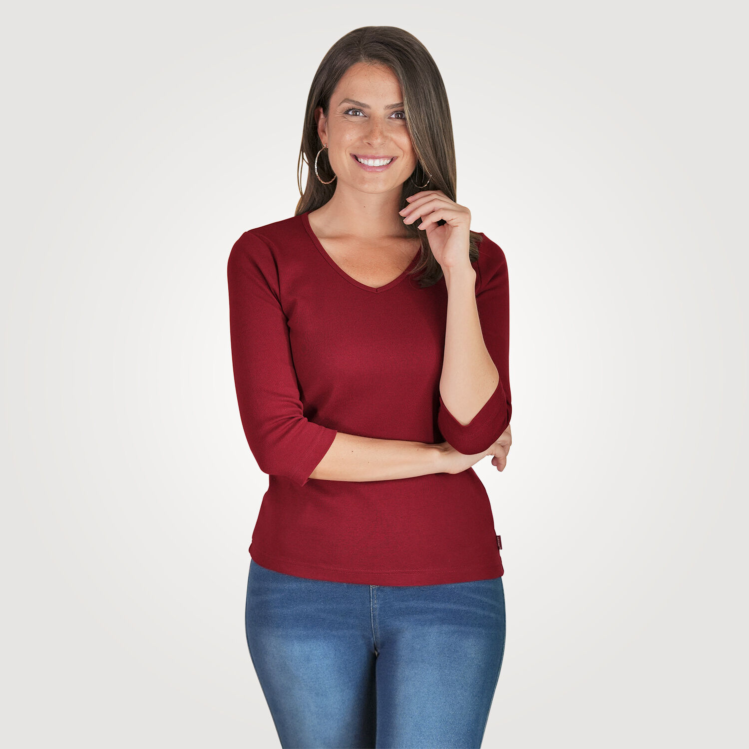Ripp V-Neck 3/4 Arm Shirt