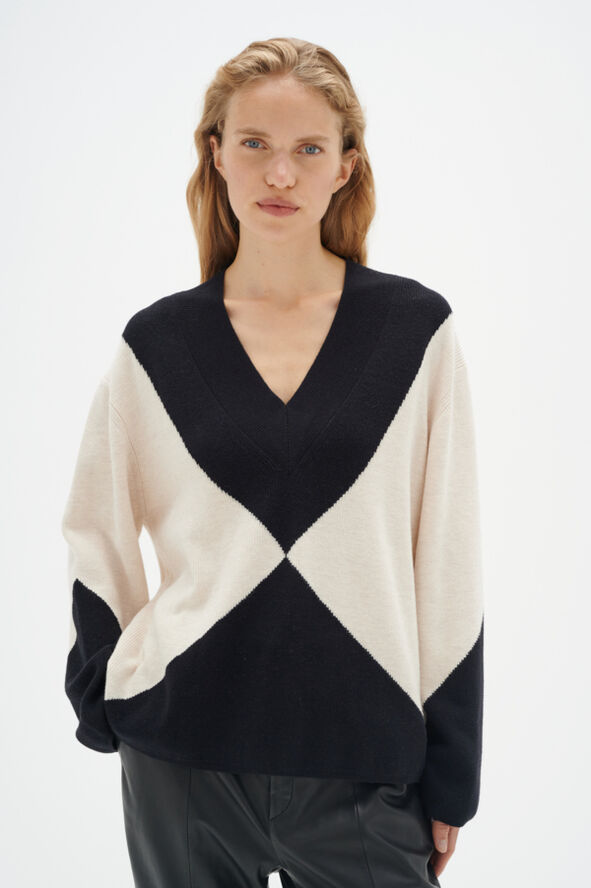 InWear RudiIW Intarsia Pullover Haze melange/black