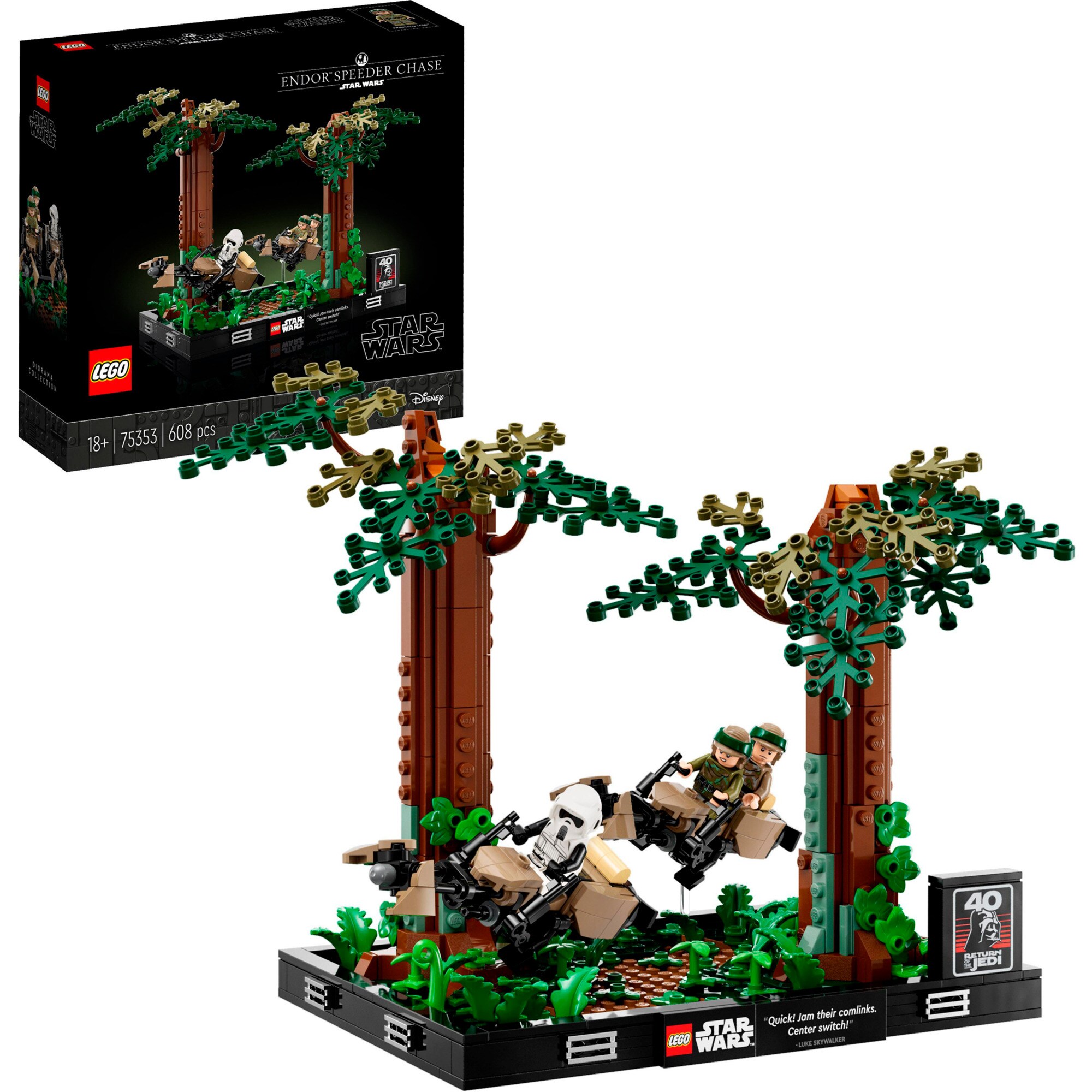 LEGO Konstruktionsspielzeug Star Wars Verfolgungsjagd auf Endor - Diorama