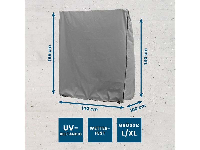 Hoberg Strandkorbabdeckung gross, 140 x 100 x 165 cm, grau Abdeckhaube, Strandkorb