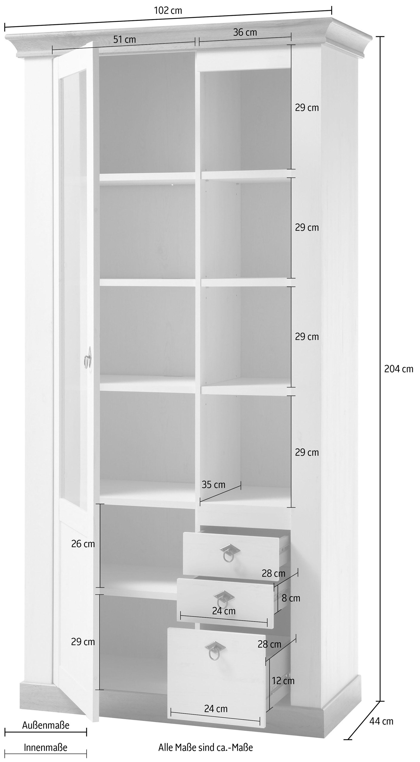 Home affaire Vitrine »Cremona« Höhe 204 cm
