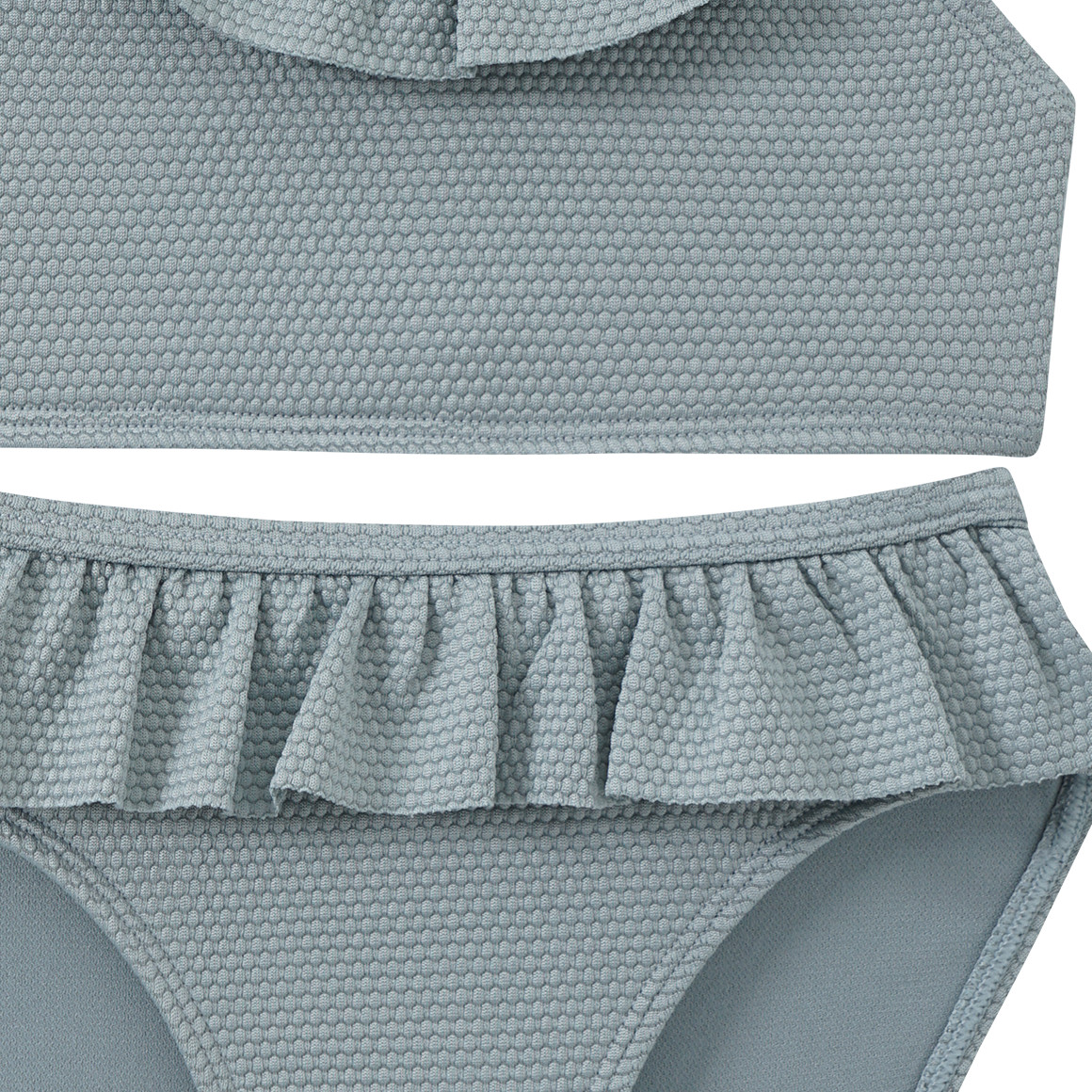 Famy Mädchen Bikini mit Wabenstruktur graugrün