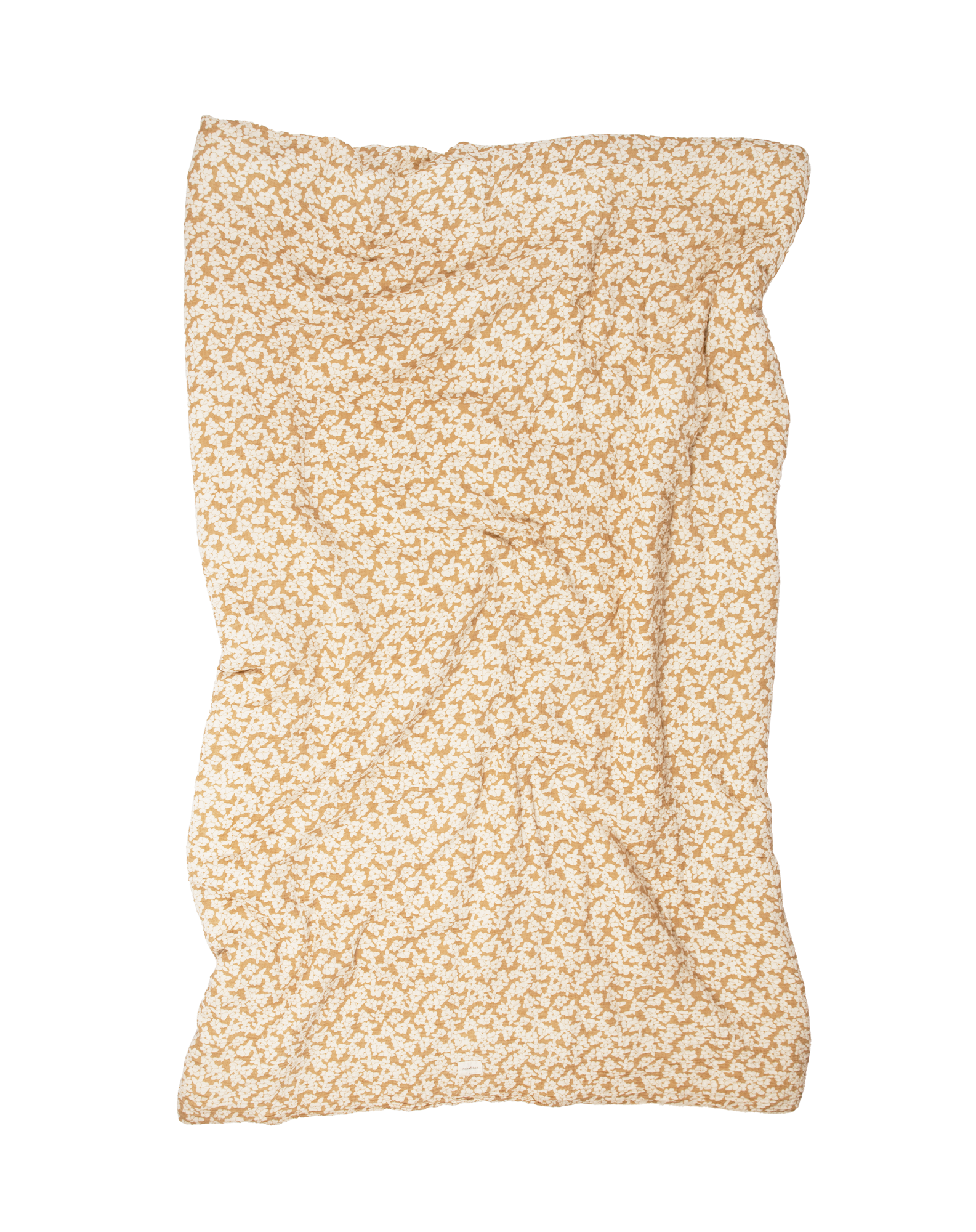 Housse de couette lit individuel en double gaze de coton lavée | Marron
