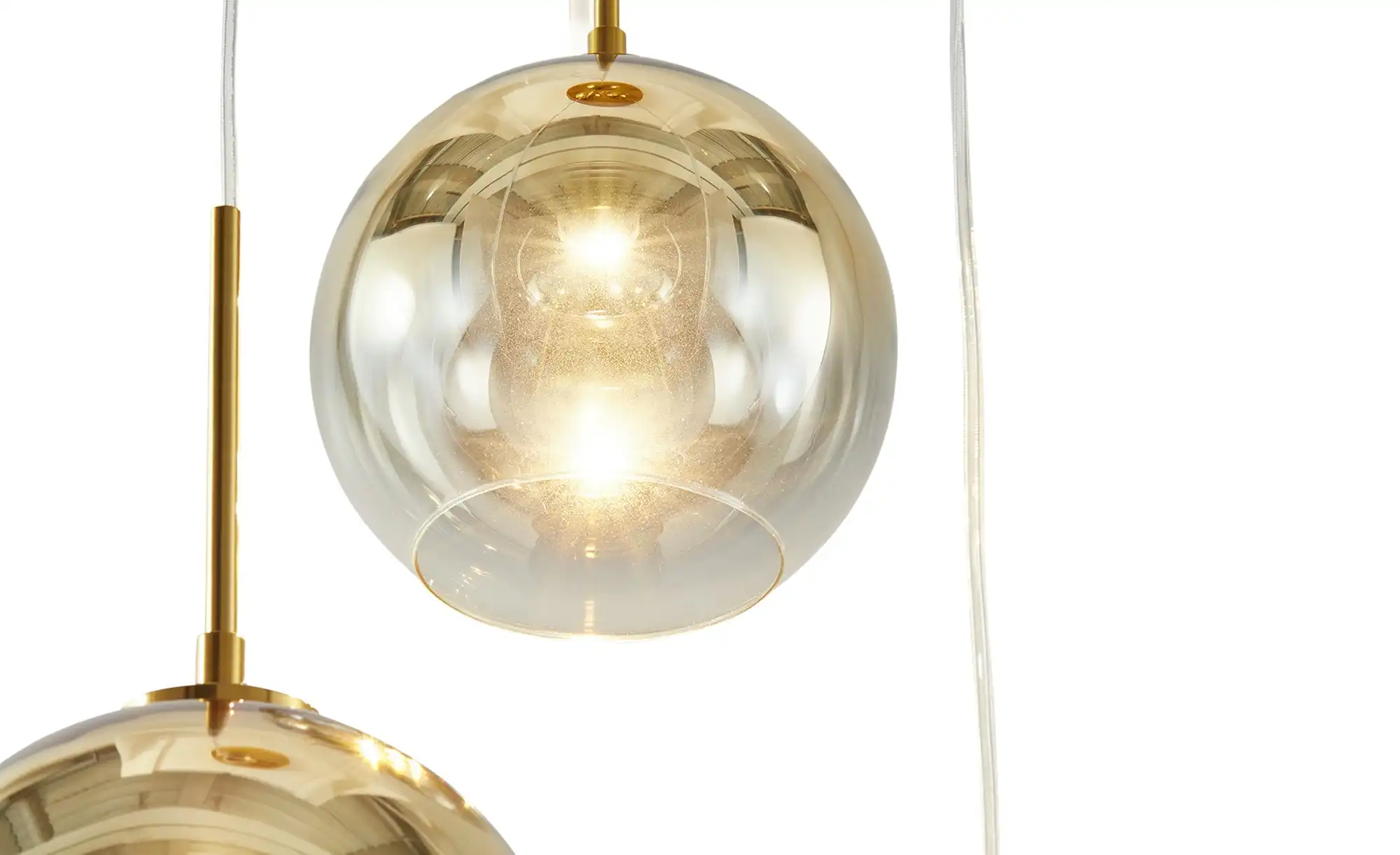 Meisterleuchten LED-Pendelleuchte, messing, Glas goldfarben beschichtet
