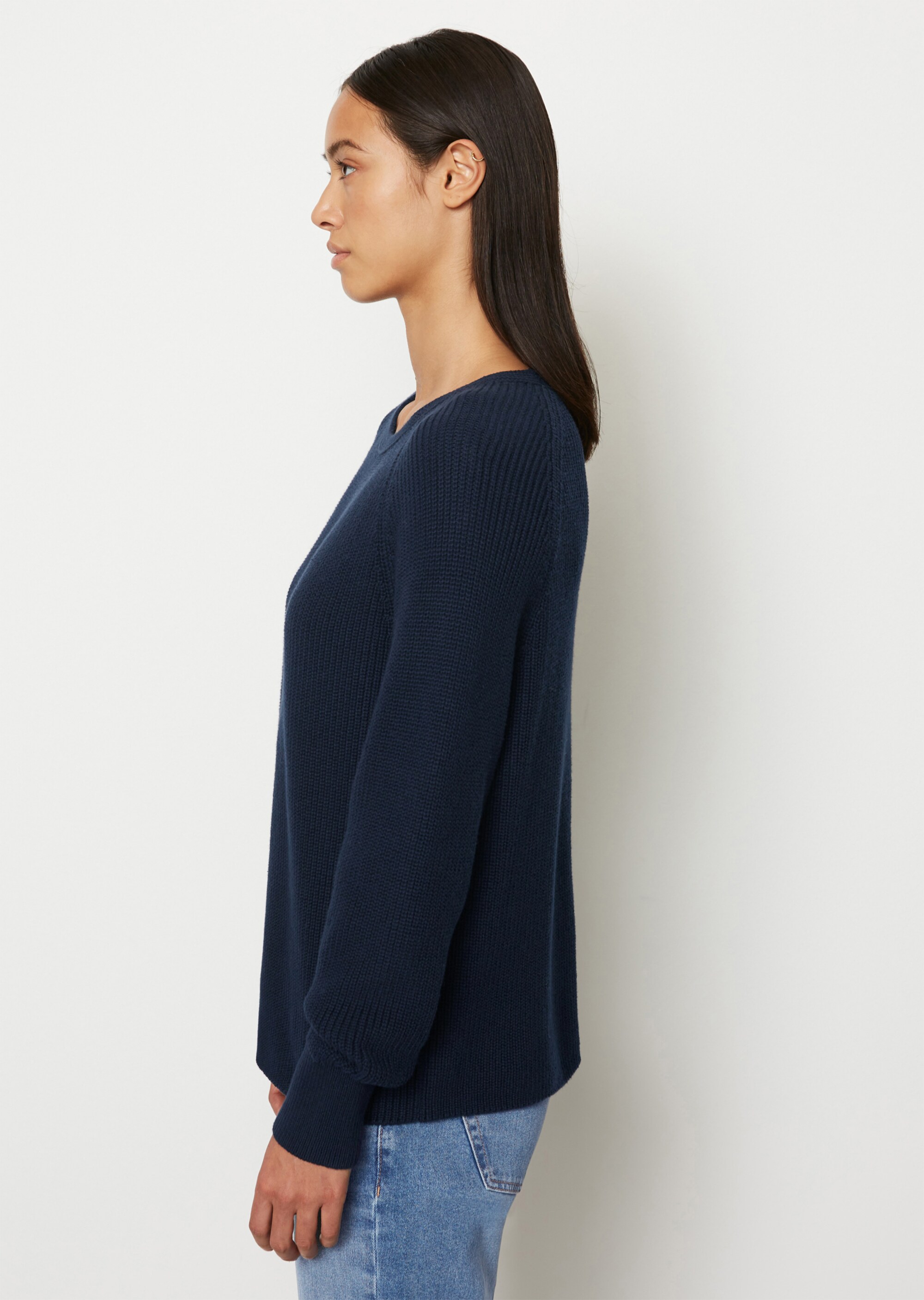 Rundhals-Strickpullover slightly cropped aus Heavy-Weight-Organic-Cotton
