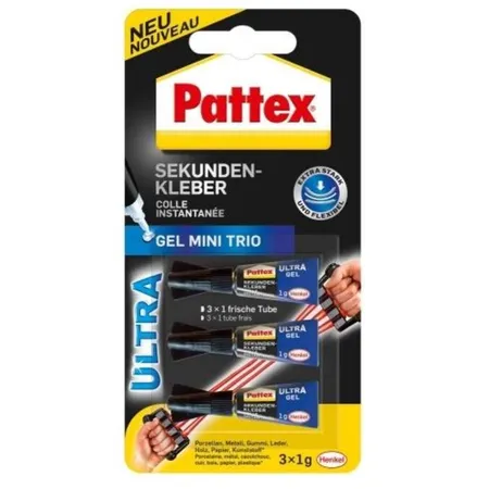 Pattex Sekundenkleber Ultra Gel Mini Trio, 3x1g