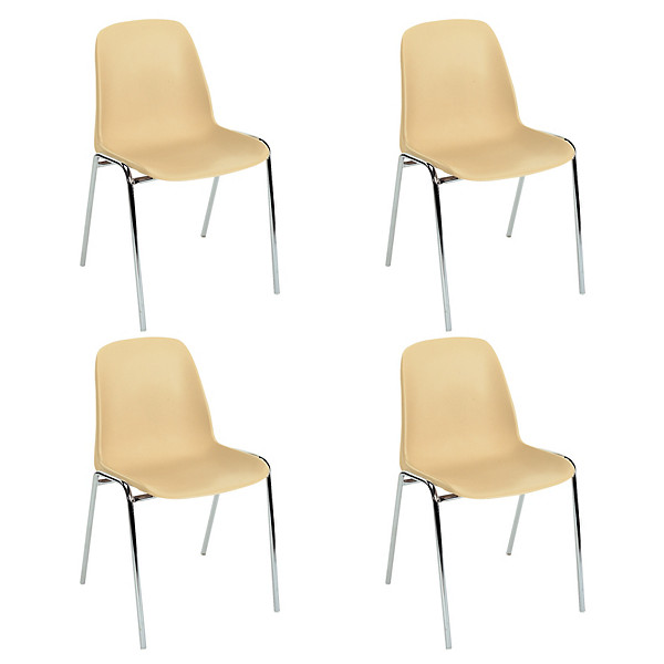 4 chaises coques Séléna beige
