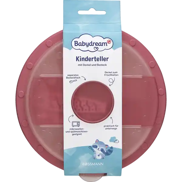 Kinderteller mit Deckel und Besteck