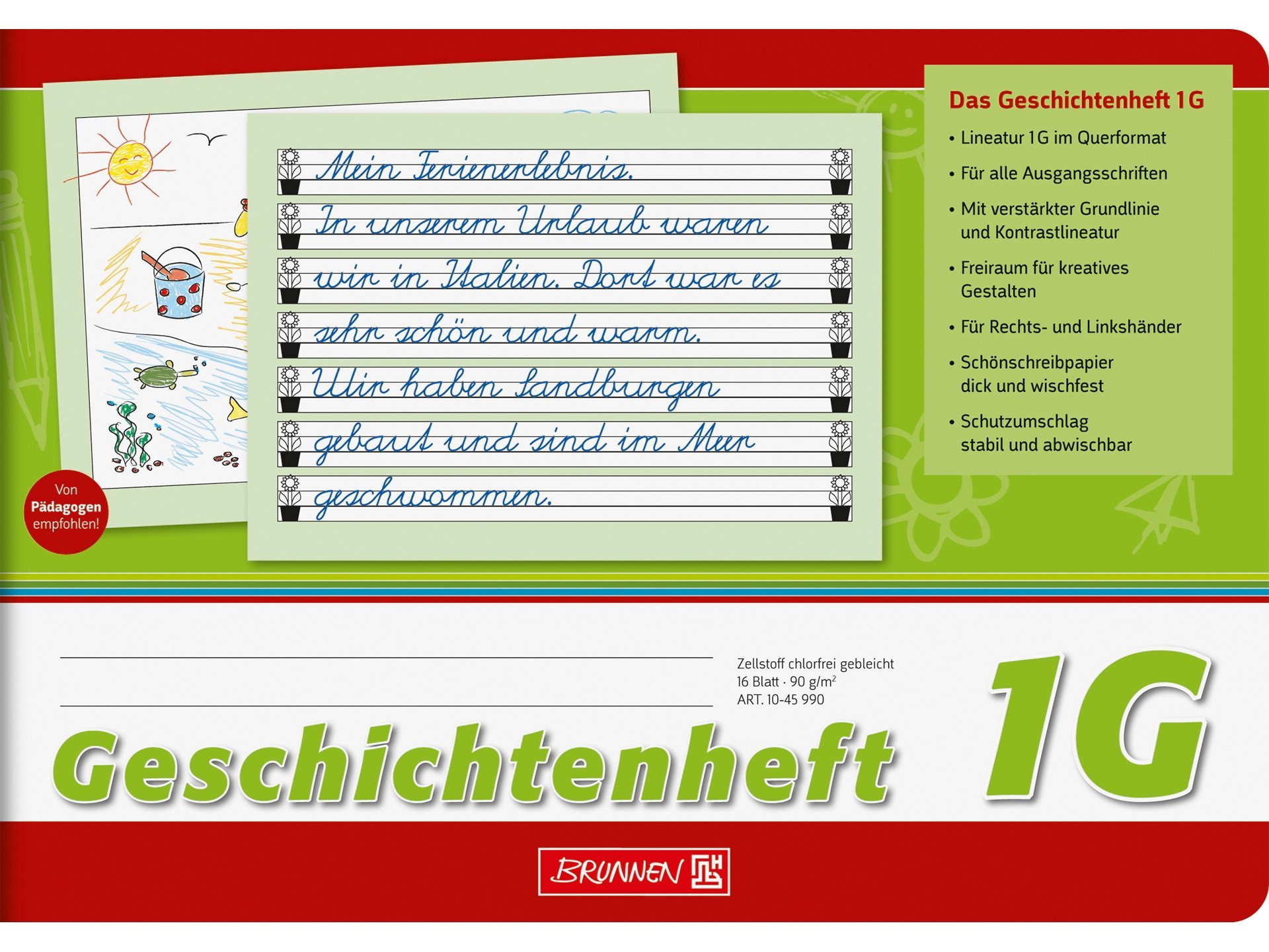 Brunnen Geschichtenheft Schulheft