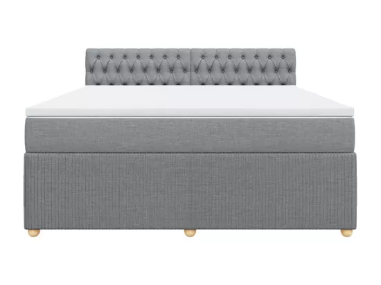 Sommier à lattes de lit avec matelas Gris clair 180x200cm Tissu
