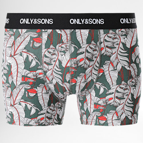 Lot De 3 Boxers Fitz Blanc Vert Kaki