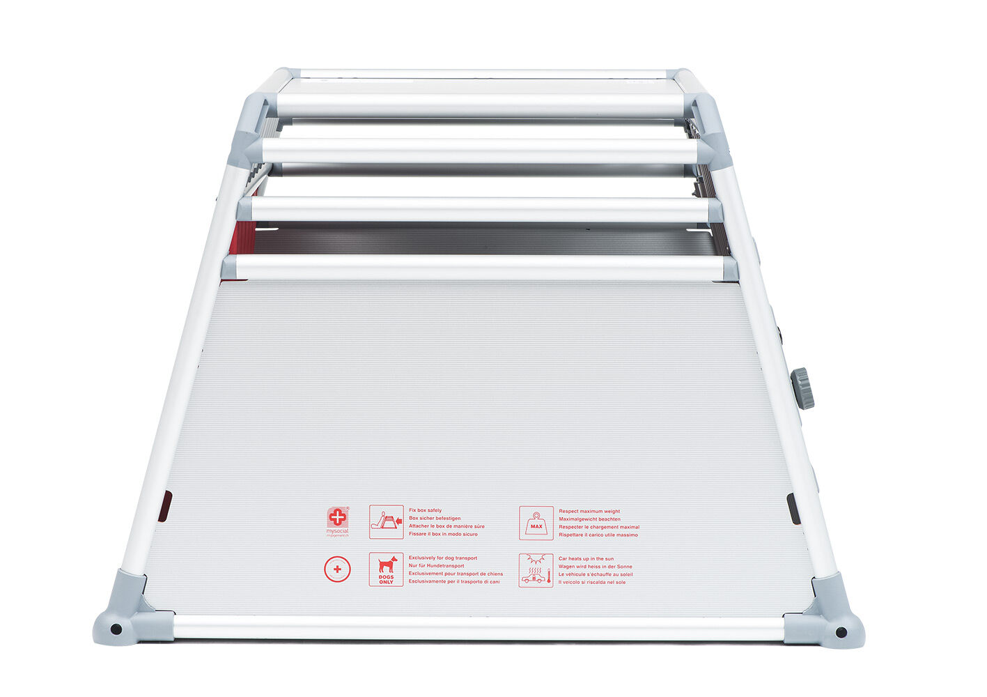 4Pets Pro 3 - Autobench Hond - chroom - 66x6868x93.5 cm - L