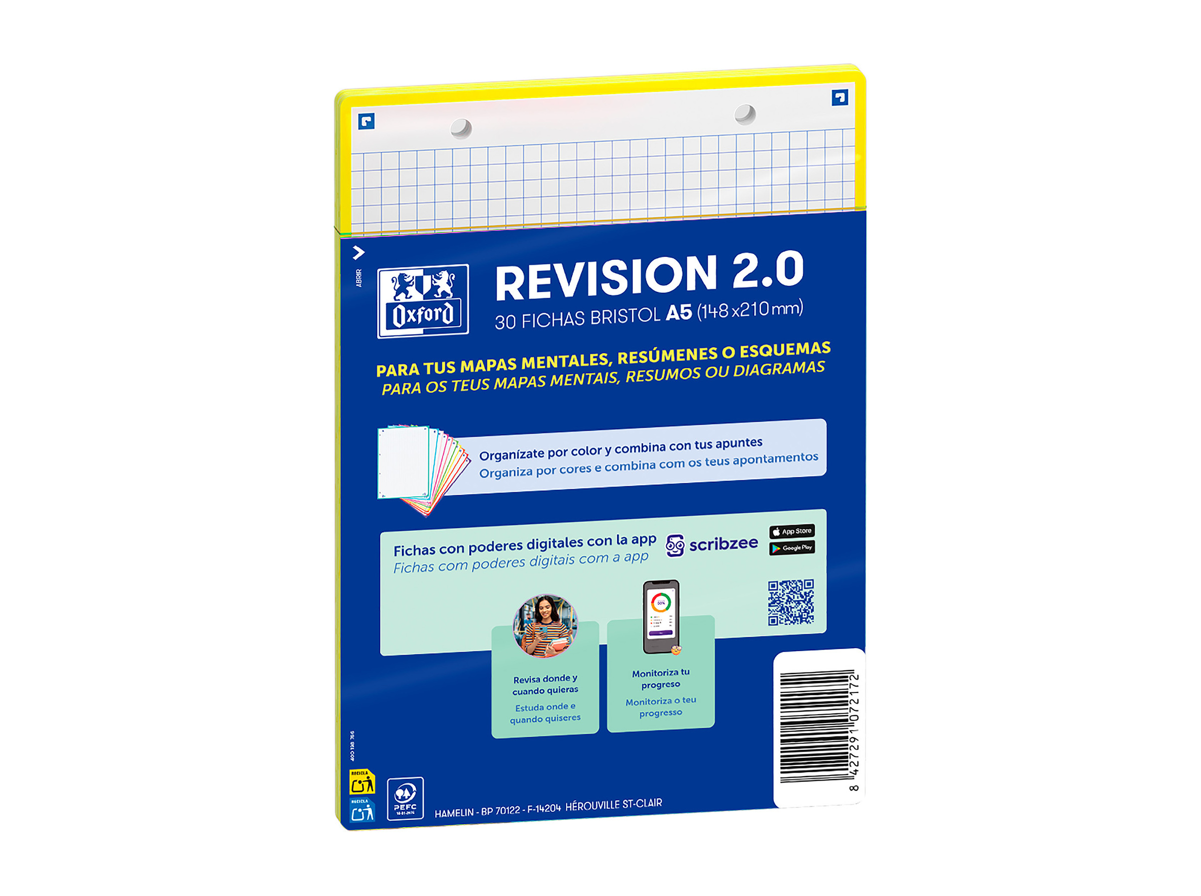 FLASHCARDS QUADRICULADO OXFORD 2.0 A5 AMARELO 30 FOLHAS