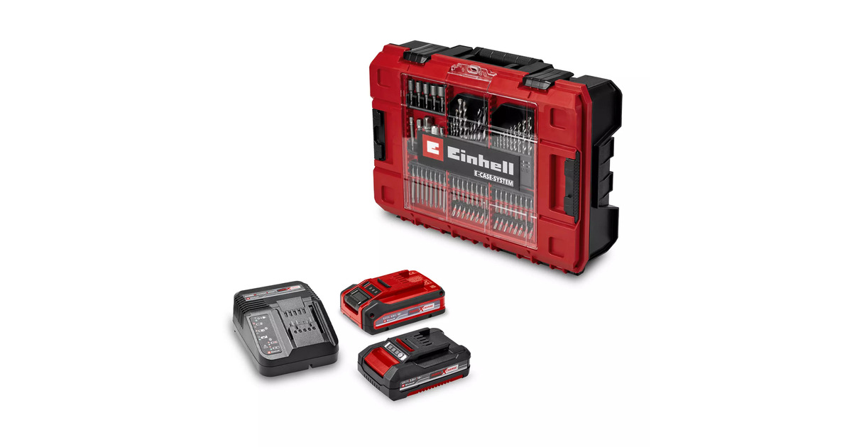 EINHELLProfessional Accu Klopboor-/Schroefmachine TP-CD 18/70 Li-i BL+70 (2+3Ah) klopboorschroevendraaier  (Rood/zwart, Incl. 2.0 Ah + 3.0 Ah Power X-Change accu en lader, 70-delige bit-/booraccessoireset, E-Case S-F)