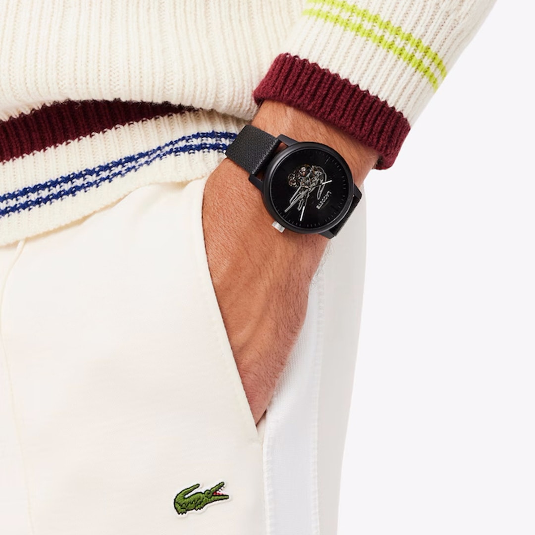Lacoste 12.12 Automatic Leder Schwarz