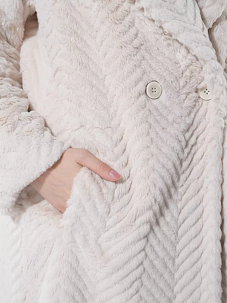MARC CAIN Mantel in Felloptik  creme
