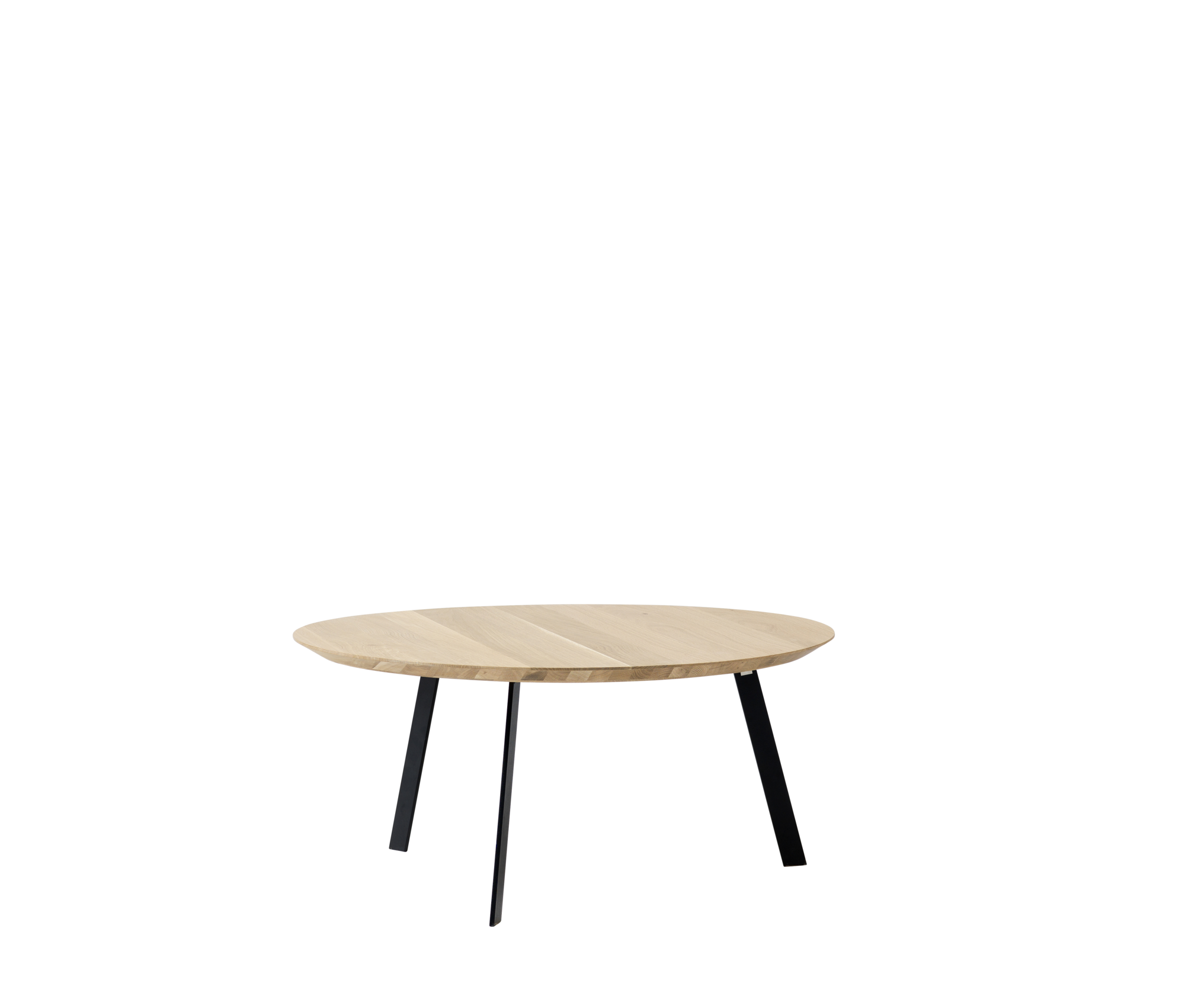 Salontafel New Co Ø90 zwart onderstel, light 3041 eiken