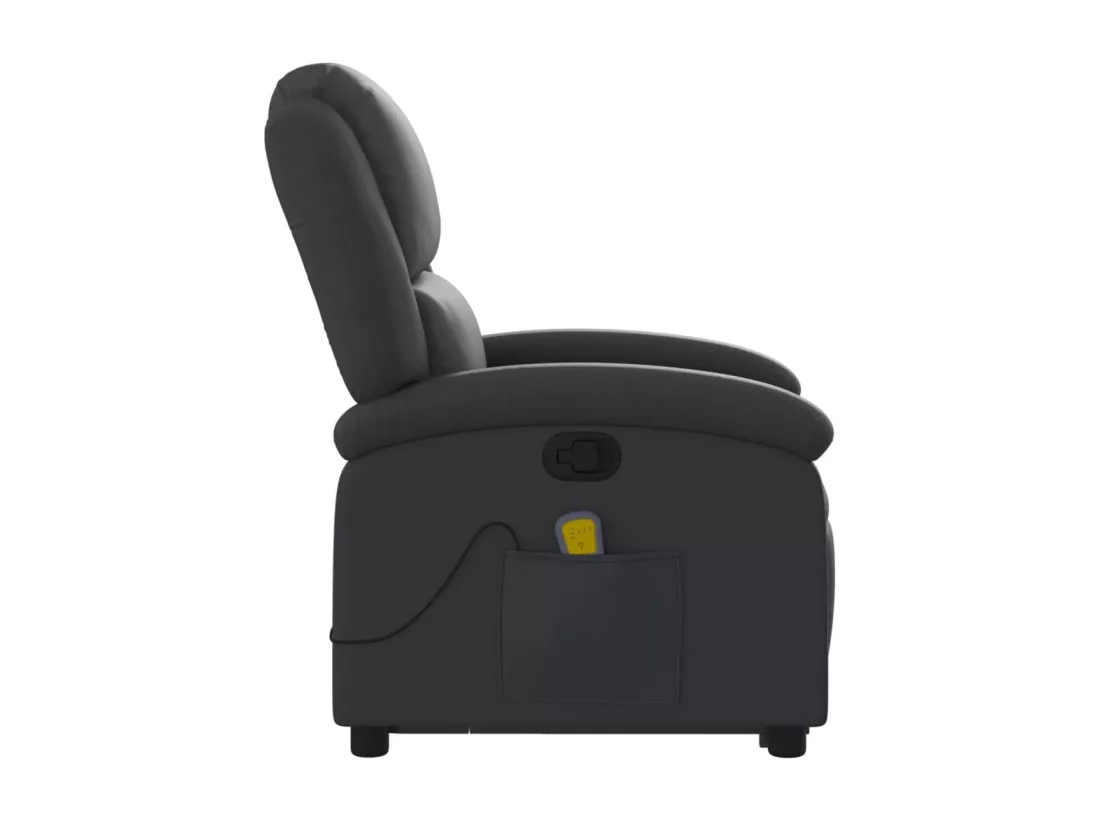 Fauteuil inclinable de massage noir cuir véritable
