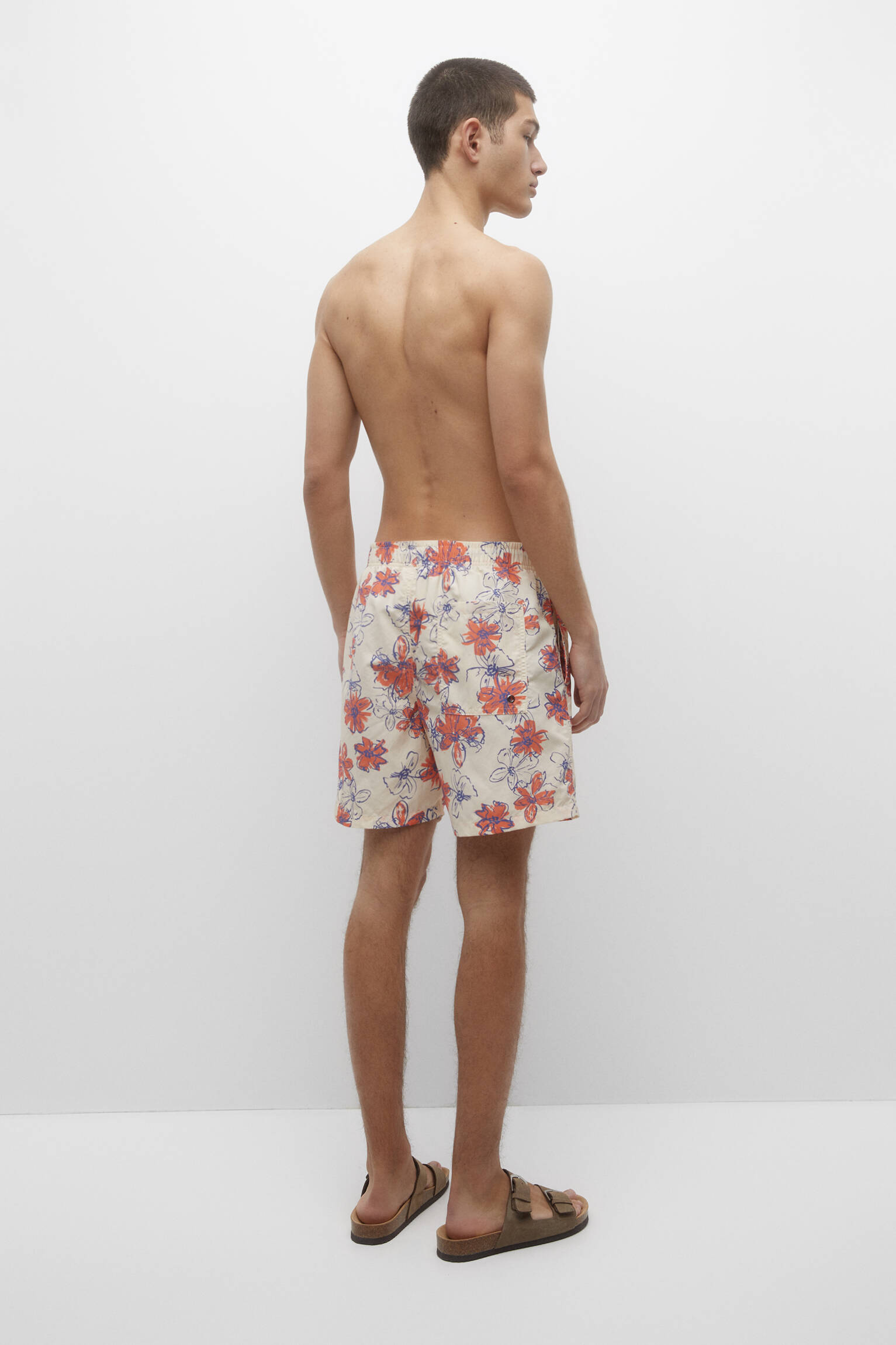 Maiô curto floral - Branco