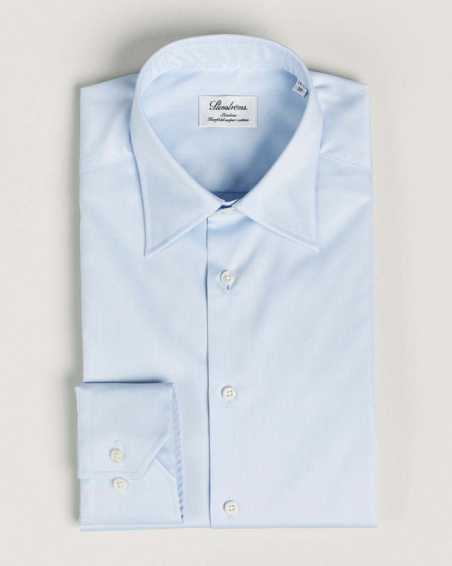 Stenströms Slimline Kent Collar Shirt Light Blue