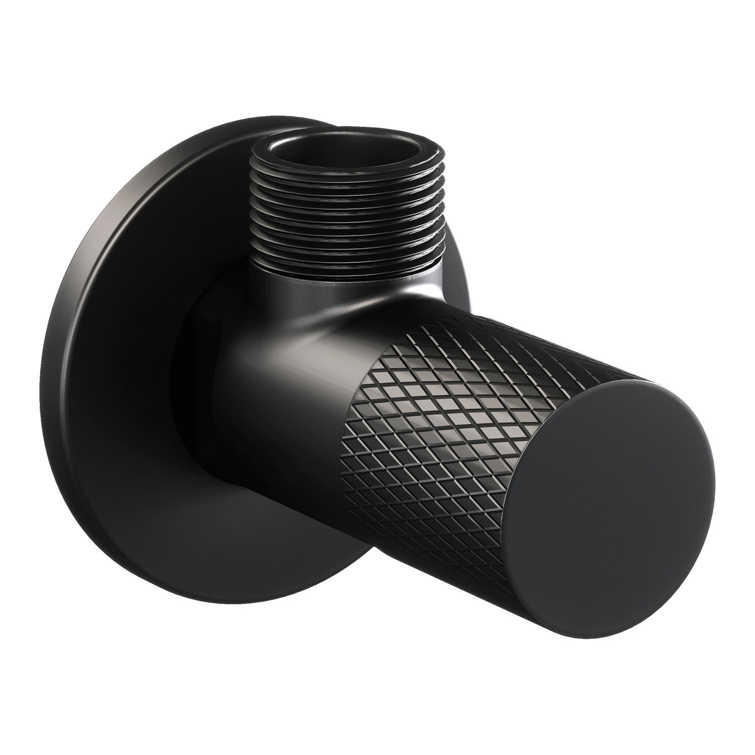 Brauer Black Carving hoekstopkraan compleet met slang mat zwart