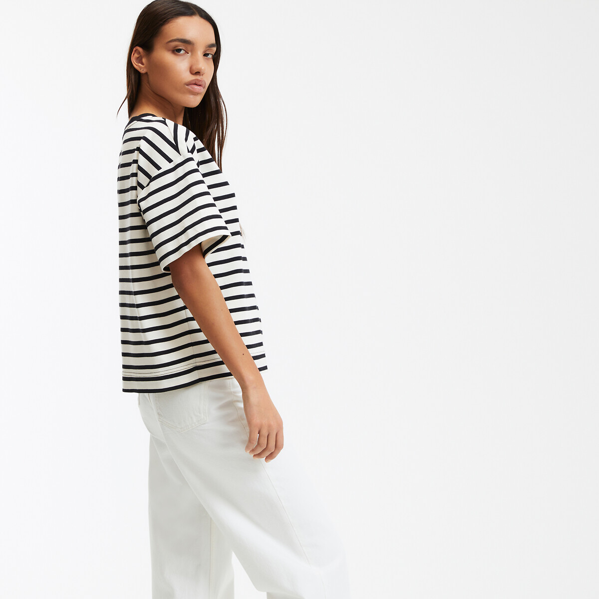 COLEÇÃO LA REDOUTE<br>Camiseta listrada folgada, estampa exclusiva Paul