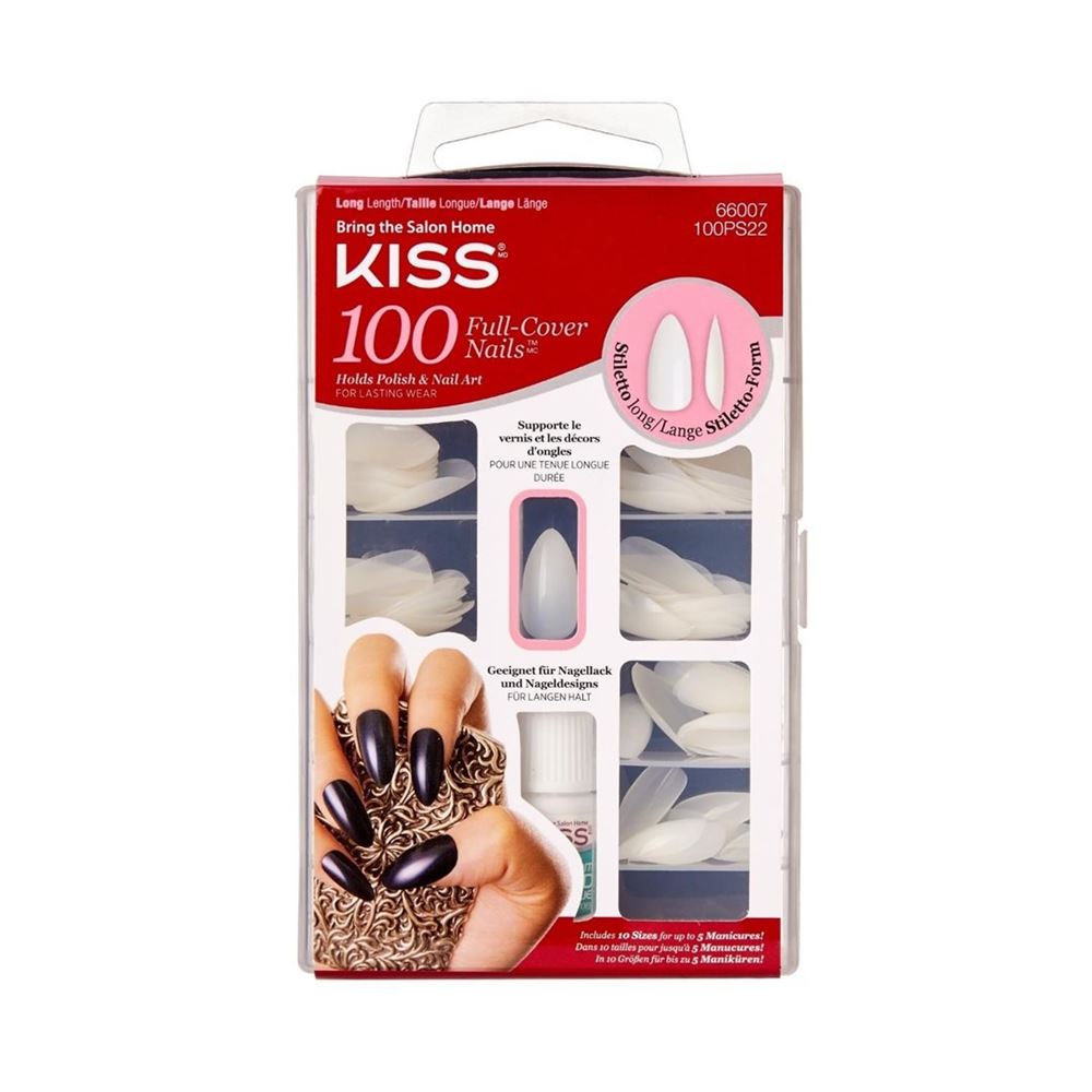 KISS Plain nails full cover and tips Stiletto 1 Stk