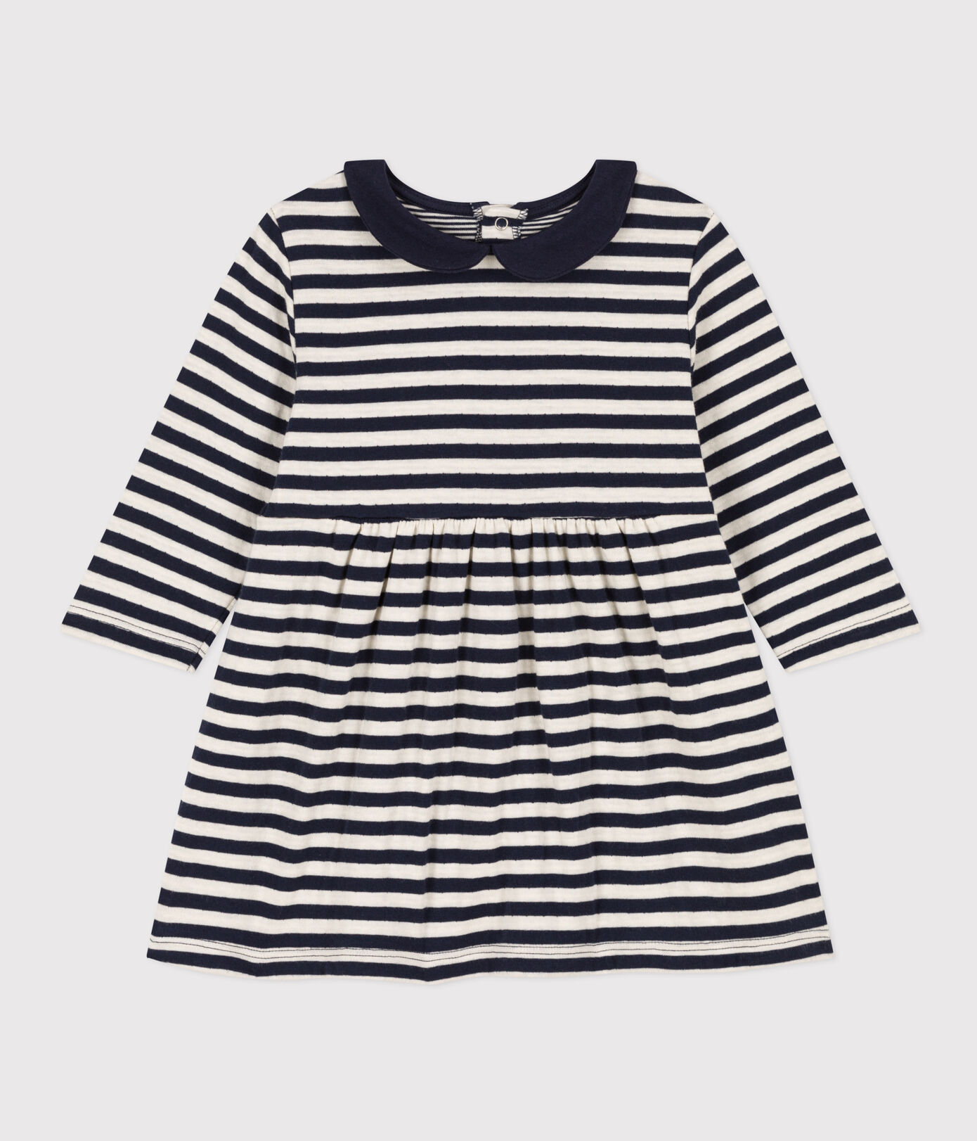 Robe manches longues en tubique rayé bébé