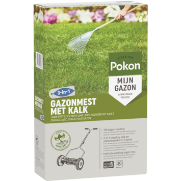 Pokon gazonmest met kalk 2 kg voor 30 m²