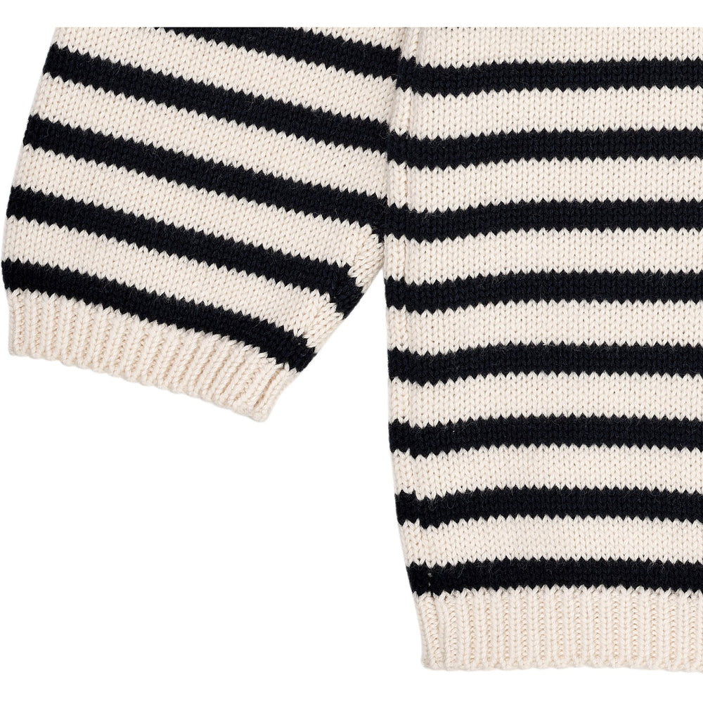 Cream Navy Combi Strikket Striped Sailor Sweater