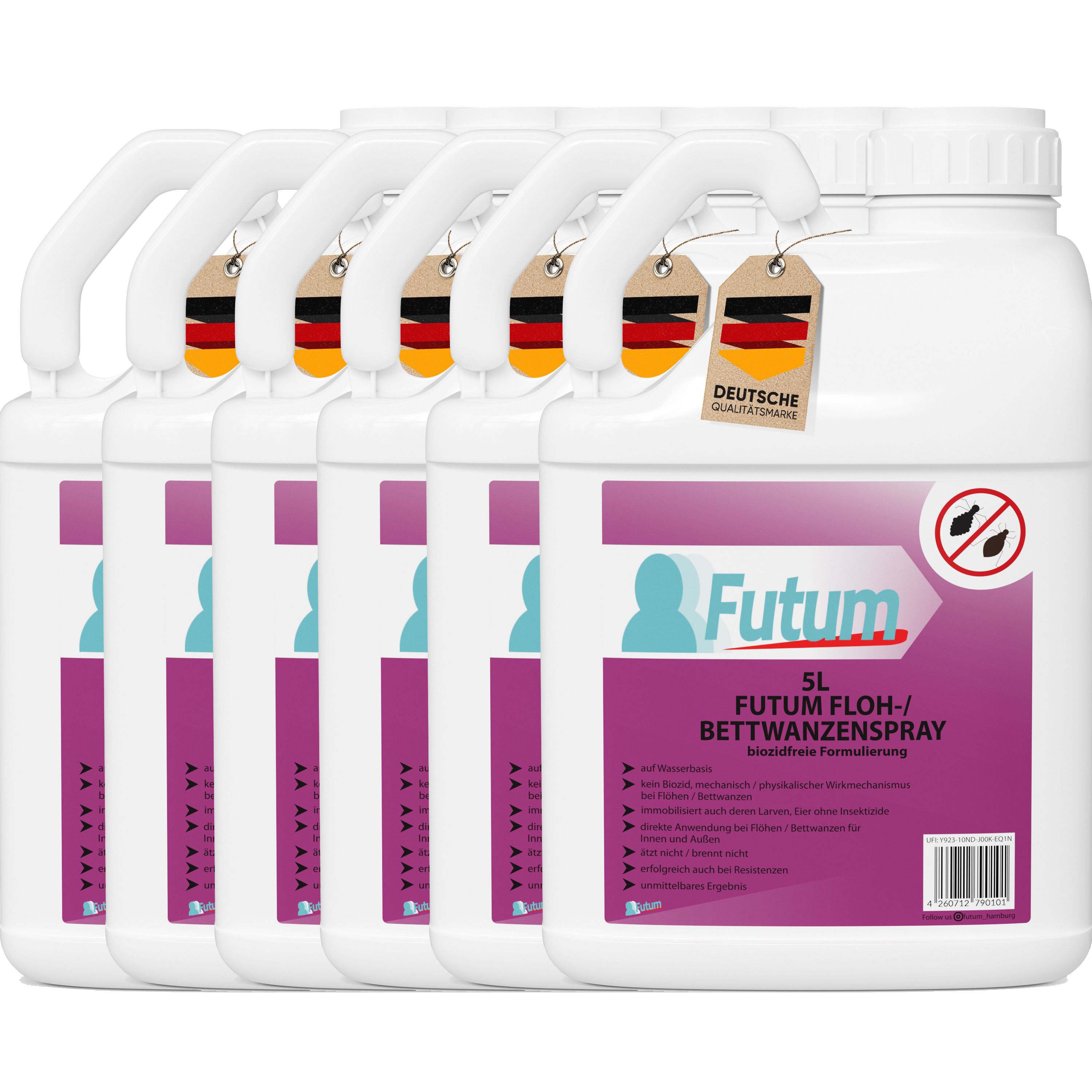 FUTUM 6x5L Bettwanzen- / Flohspray