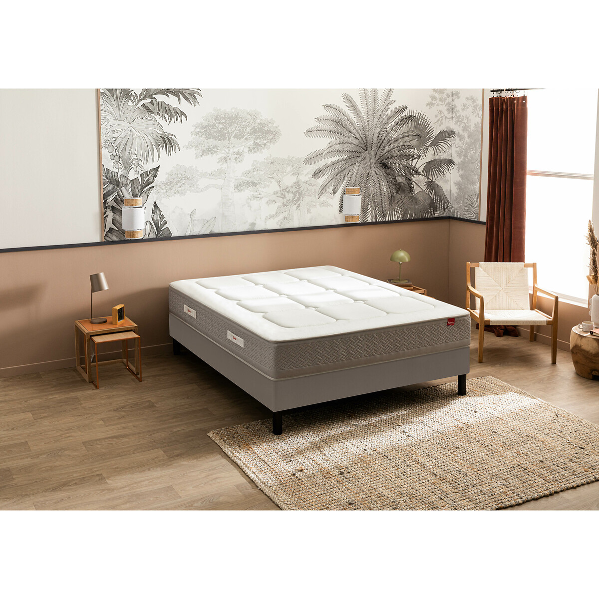 EPEDA<br>Conjunto de colchão com molas l'Escapade + estrado de cama
