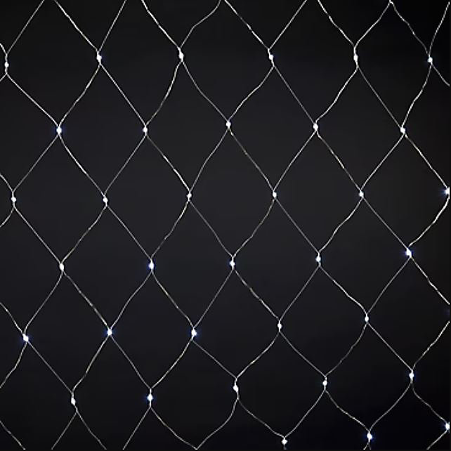 Guirlande lumineuse rideaux intérieur et extérieur 120 LED IP44 1.35W blanc froid et blanc chaud L.14m câble transparent