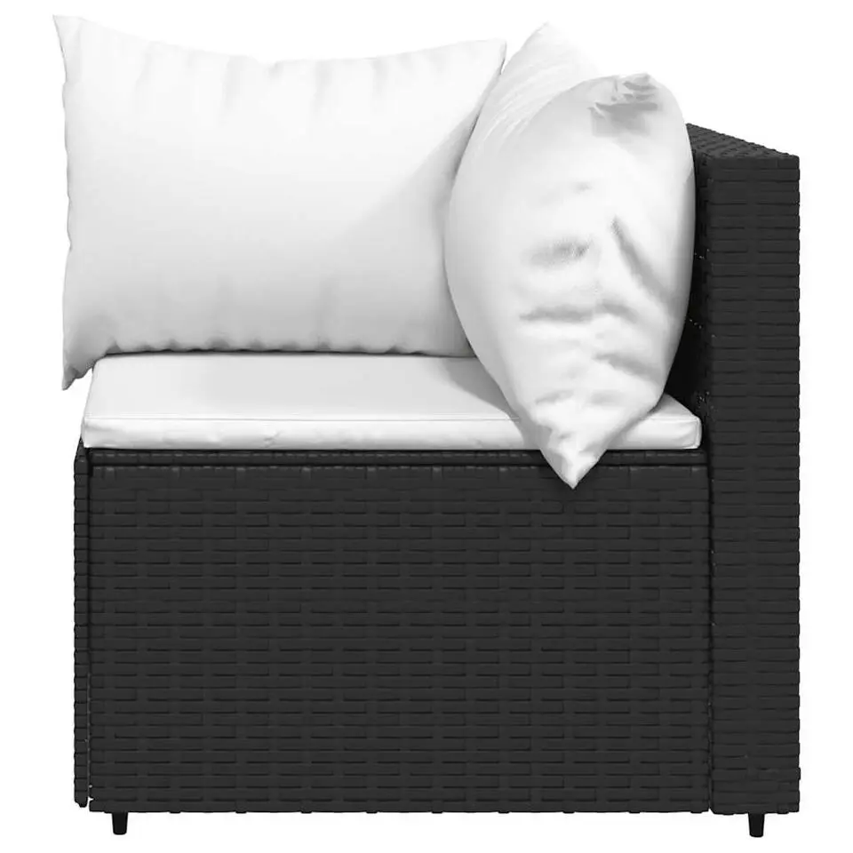 vidaXL - Hoekbank - Zwart - Poly rattan
