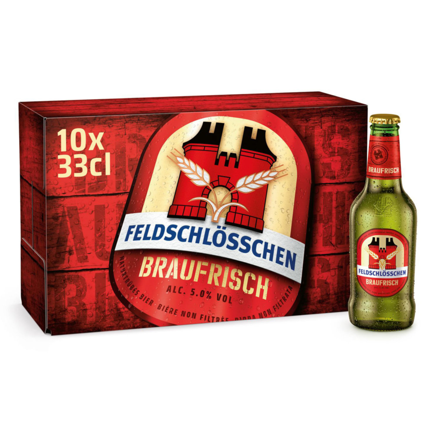 Feldschlösschen Braufrisch Unfiltriertes Lager Bier 10x33cl -330cl