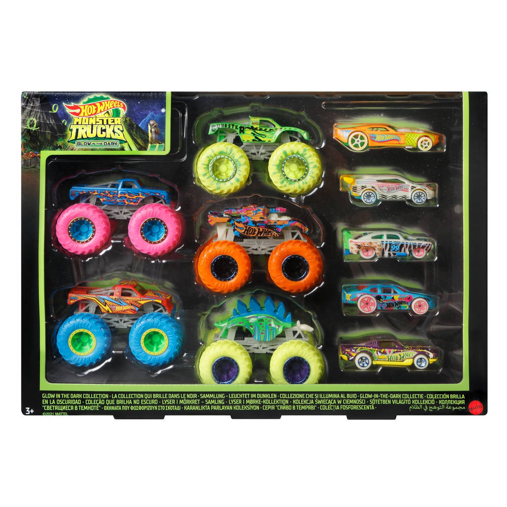 Hot Wheels Monster Trucks glow in the dark 10-pack